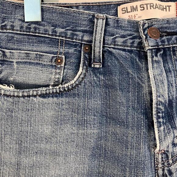 Vintage Y2K Levi’s 514 Blue Denim Distressed‎ Jeans - Picture 3 of 7